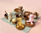 1:12 Scale Set of 4ps Miniature Poseable Teddy Bears Dollhouse Moveable Joint