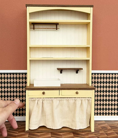Handmade Dollhouse Kitchen Cabinet Bar Table Miniature Farmhouse Furniture 1:6 Scale