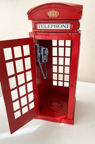 Craftuneed 1:6 Scale miniature dollhouse red telebooth doll telephone box props height 31.5cm Handmade