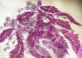 Craftuneed Bundle 2Pcs Luxury Lilac Purple Sequin Lace Applique Beaded Floral Embroidered Patch for Dressmaking, Bridal, Dancewear