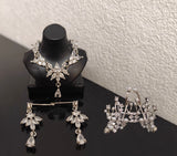Handmade 1:6 Scale Doll Rhinestone Necklace, Earrings & Crown Miniature Jewellery Set