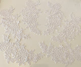 Craftuneed Bundle 6pcs white sew on lace applique embroidered floral lace motif patch