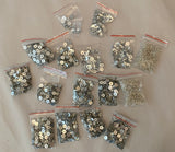 Craftuneed Job lot 16packs sew on flat base circle floral rhinestones silver tube beads