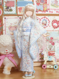 Handmade Doll Kimono Outfit with Obi Belt 1:6 Scale Japanese Style Doll Clothing