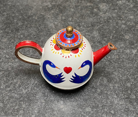 Trade Plus Aid Swan and Heart Teapot Hand paint Enamel Limited Edition Collectable