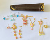 Craftuneed Handmade 1:6 miniature doll Japanese classic style hair pin necklace earring guzheng accessory