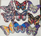 Craftuneed Job lot 3pcs sew on colourful sequins lace applique butterfly lace motif patch