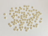 Craftuneed Bundle 91pcs Mini Acrylic Flower Embellishments Ivory 5-Petal Blossoms with Rhinestone Center for Crafts, Nail Art, DIY Projects