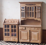 Craftuneed 1:6 Scale Miniature Sideboard Cabinet, Entryway Hutch, Chair Handmade Dollhouse Wooden Furniture For Dolls