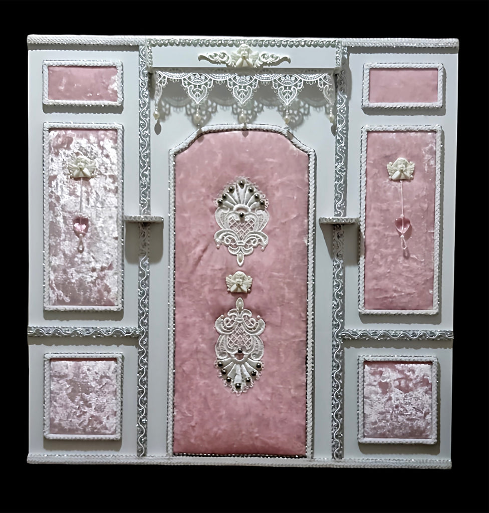 Handmade Miniature Background Board PVC Lace Wall Panel Dollhouse Backdrop 1/6 1/4 Scale