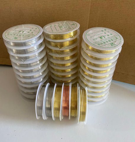 Craftuneed Bundle 36spools Silver Gold Copper plated wire Jewellery beading wire for craft DIY 0.2mm-1.0mm