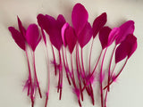 20pcs Purple Pink Goose Feathers For Millinery Hat Making Costume DIY Supplies