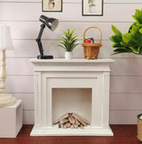 Handmade 1:6 Scale Dollhouse Fireplace with Mini Wood Bundle Miniature Wooden Furniture