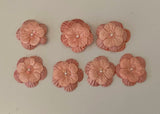 Craftuneed Bundle 7pcs peach pink beaded floral motif sew on beads floral applique patch