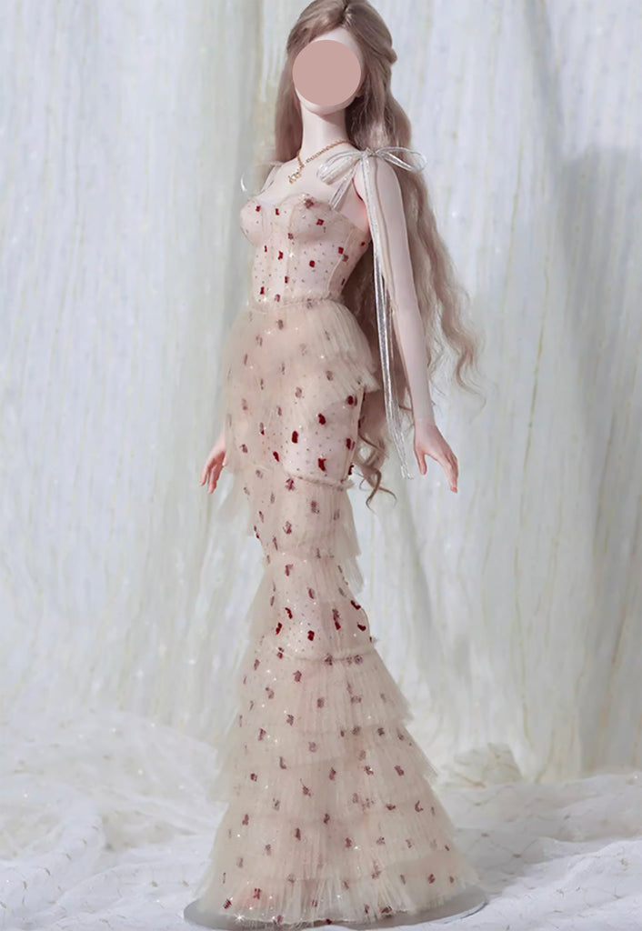 Handmade Champagne Mermaid Doll Dress With Necklace Custom For 1/6 1/4 1/3