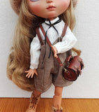 Craftuneed 1:6 Scale Handmade Leather Satchel Doll Bag Mini Crossbody Shoulder Bag for BJD Dolls