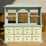 Miniature Dollhouse Kitchen Display Cabinet 1/6 1/12 Scale Vintage Style Handmade