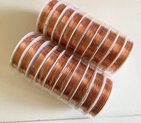 Craftuneed Bundle 20 spools Copper plated wire for Jewellery beading craft 0.6mm total 100meters