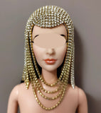 Handmade 1:6 Scale Doll Rhinestone Headpiece Miniature Silver Gold Rainbow Headwear