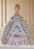 1:6 Scale Victorian Doll Dress Handmade Floral Historical Gown Lace Rococo Style Outfit