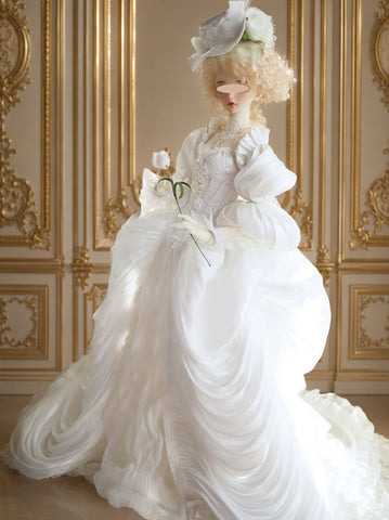 1:3 Scale Doll Bridal Dress Handmade Vintage Style Corset Wedding Gown BJD Clothing