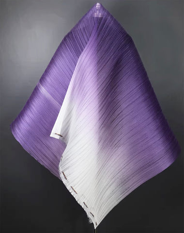 6Meters Purple Gradient Glossy Pleated Organza Fabric Crinkle Texture Material for Sewing