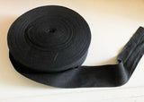 35 Metres Black Cotton Linen Blend Ribbon | 5cm Wide | Plain Fabric Trim | Sewing & Craft