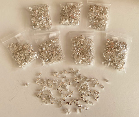 Craftuneed Bundle 800pcs stainless steel silver stud earring back plug blocked stopper jewellery findings