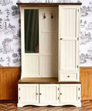 Handmade 1:6 scale Dollhouse Wardrobe Cabinet Miniature Wooden Mirror Closet Storage