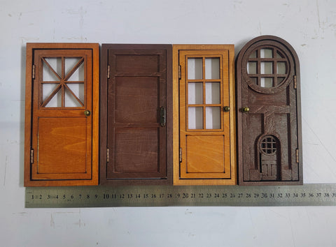 Handmade 1:6 Scale Wooden Dollhouse Door Miniature Opening Door with Hinges