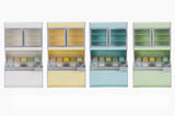 Craftuneed 1:6 Scale Miniature Ice Cream Display Freezer Cabinet with Scoops and Removable Ice Cream Rack Dollhouse Kitchen Furniture