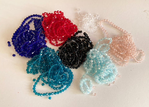 Craftuneed Bundle 1500pcs sew on crystal shape bicone beads 4mm royal blue red black lagoon blue pink green blue clear