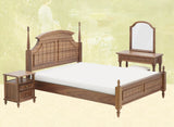 1:6 Scale Dollhouse Bedroom Furniture Miniature Wooden Bed Frame Mattress Bedside Cabinet Dressing Table with Mirror For Dolls Handmade Craftuneed