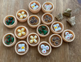 Miniature Dim Sum Bundle 18pcs Set – Cute Asian Food Miniatures / Dollhouse Accessories