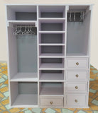 1:6 scale Dollhouse Wardrobe Miniature Closet Storage with Hangers Furniture Handmade