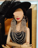 1:6 Scale Doll Rhinestone Necklace or Earrings Miniature Jewellery Accessories Handmade