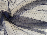 Craftuneed Bundle 4 Meters Navy soft dot Mesh tulle fabric Lightweight Mesh Net for Sewing