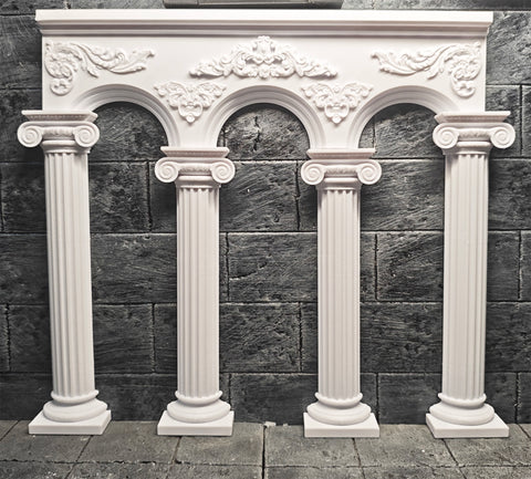 Craftuneed 1:12 Scale Dollhouse Arch Doorway Miniature European Style Gothic Gate Backdrop Diorama Prop for Dolls Display Available black