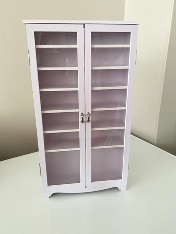 Craftuneed handmade 1:6 scale Dollhouse Shoe Cabinet with Doors Miniature Doll Shoe Storage Display Organiser Shelves White