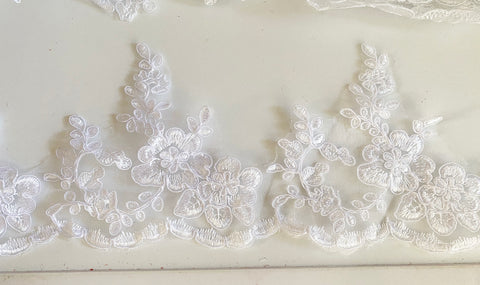 Bundle White Embroidered Lace Trim 7.7 Meters Sew On Floral Lace Trimming For Bridal Wedding Dress Veil DIY Craftuneed