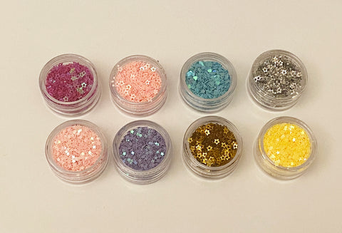 Craftuneed Bundle 8packs Nails face art glitter stars hearts eyes sequins Festival eyeshadow makeup art craft making