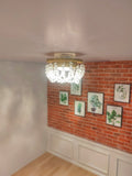 Handmade Dollhouse Faux Crystal Chandelie 1:6 Scale Miniature Ceiling Light Hanging Lamp