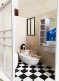 Craftuneed 1:6 Scale Miniature Doll Bathroom Scene Setup Dollhouse Bathtub Sink & Toilet Furniture for Fashion Dolls