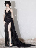 Handmade Sparkly Evening Doll Gown Evening Dress with Necklace 1/6 1/4 1/3 scale