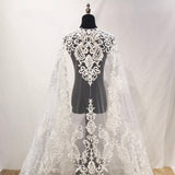 Ivory Beaded Lace Fabric by Meter – Embroidered Bridal Lace Tulle for Wedding DIY