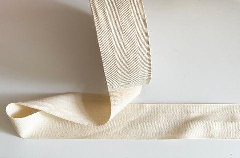 Bundle 5 Meters Ivory Plain Cotton Linen Fabric Ribbon blank sewing label in 5cm wide For Sewing Crafts DIY Projects Craftuneed