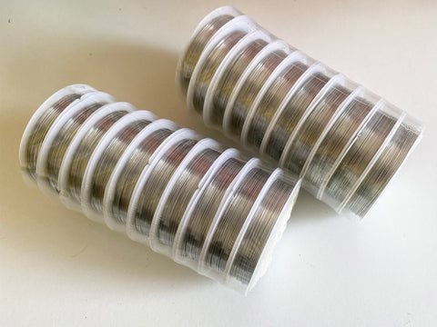 Craftuneed Bundle 20 spools Silver plated wire for Jewellery beading craft 0.4mm total 200meters