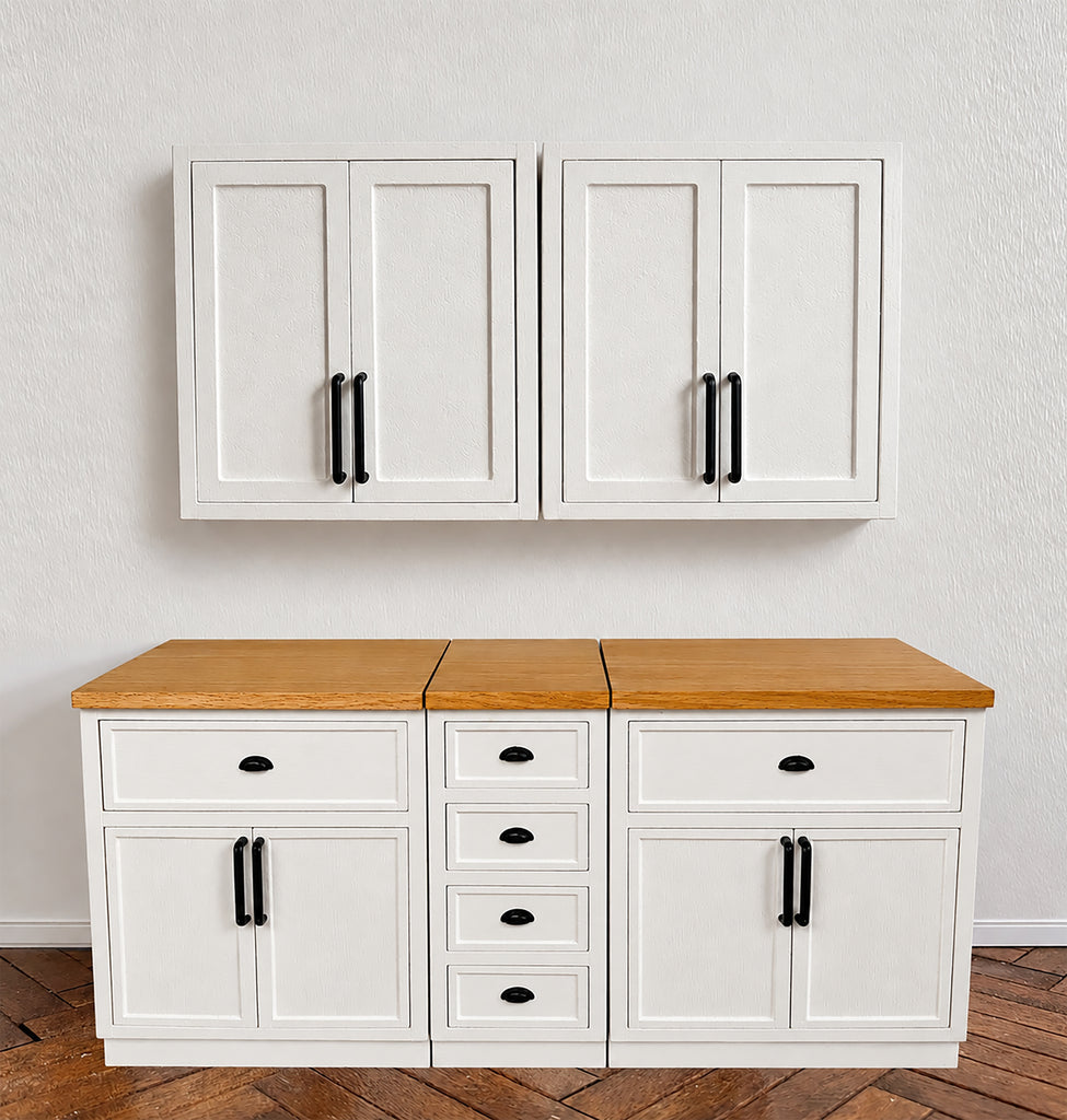1:6 Scale Dollhouse Wooden Kitchen Cabinet Miniature Sink Cabinet Wall Cupboard