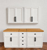 1:6 Scale Dollhouse Wooden Kitchen Cabinet Miniature Sink Cabinet Wall Cupboard