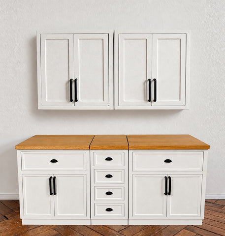 1:6 Scale Dollhouse Wooden Kitchen Cabinet Miniature Sink Cabinet Wall Cupboard